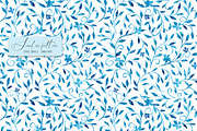Blue leaves seamless pattern, a Pattern Graphic by SirenaArt (Thumbnail 4 of 12)