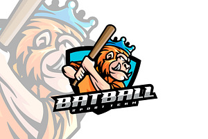 Bat Ball Mascot Sport Logo., a Branding & Logo Template by ModalTampang