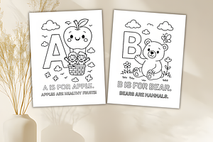 Alphabet Coloring Pages a-Z | ABC An, a Decorative Illustration by Design Station