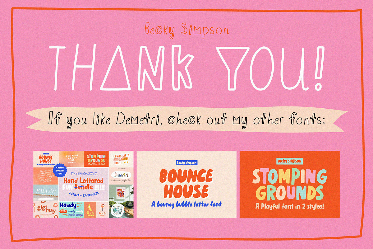 Demetri • Playful, Quirky Font, a Sans Serif Font by Becky Simpson (Photo 13 of 13)