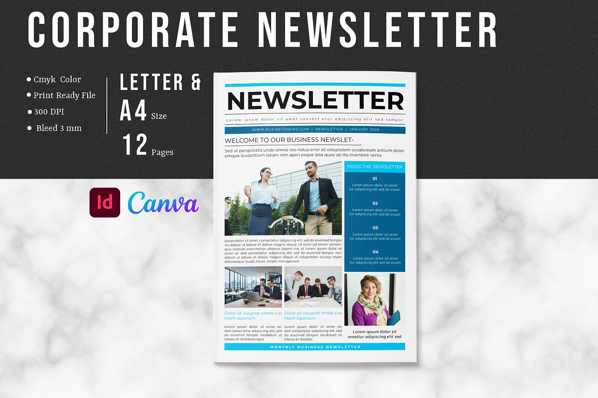 Corporate Business Newsletter, a Brochure Template by retrographix (Photo 1 of 9)