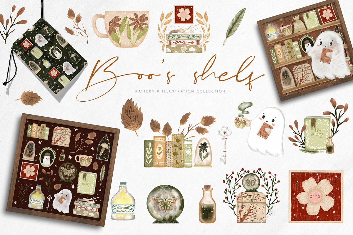 Boo's shelf whimsy clipart set, a Person Illustration by Yelloo Fish (Photo 1 of 10)