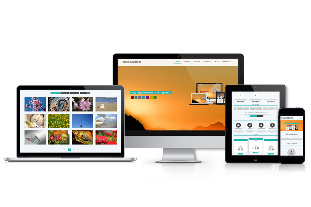 CleanBiz – Bootstrap One Page, a Bootstrap Template by Sunflower Theme (Photo 1 of 5)