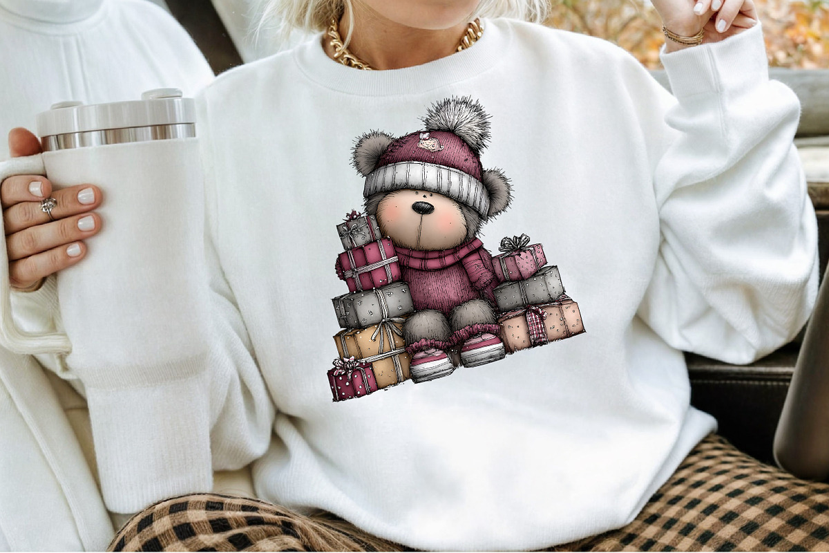 Sweet Christmas Teddy Bear Clipart, an Animal Illustration by Sublimation Artist (Photo 4 of 6)