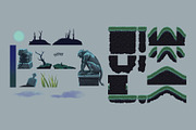 Spooky Cemetery - Platformer Tileset, a Graphic by LudicArts (Thumbnail 3 of 8)