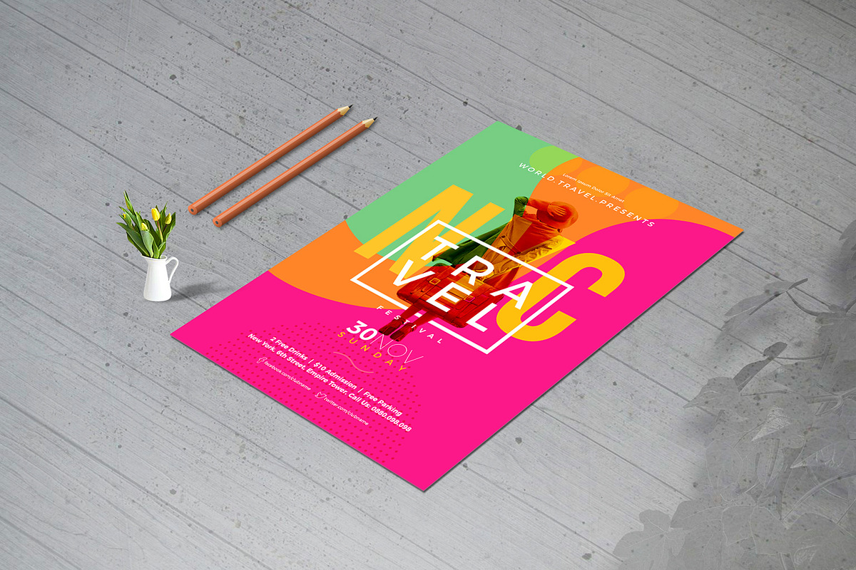 Travel & Event Poster, a Flyer Template by GoldenPixelStudio (Photo 2 of 3)