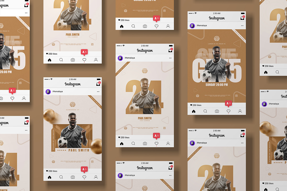 Soccer Social Media Posts Templates, a Social Media Template by iHemalaya (Photo 2 of 3)