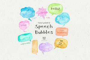 Watercolor speech bubbles