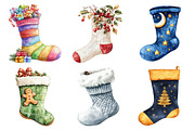 Christmas Socks Sublimation Clipart, an Illustration by Daily.Designs (Thumbnail 3 of 5)