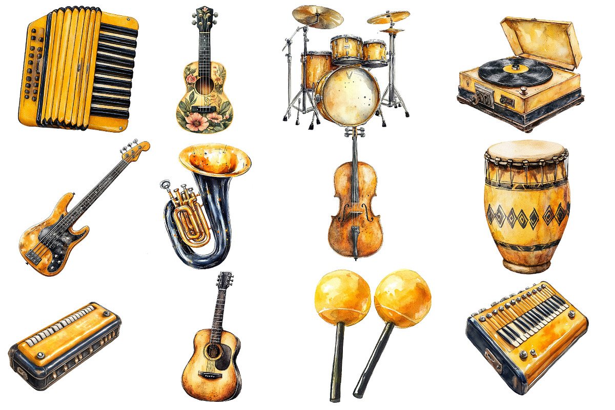Musique Instrument Clipart, an Illustration by Designworld (Photo 2 of 5)