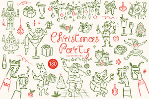 Hand Drawn Christmas Quirky Clipart, a Seasonal Illustration by Ayya Studio