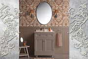 Cream & Mocha Baroque Flowers, a Pattern Graphic by ilustrinna (Thumbnail 8 of 9)