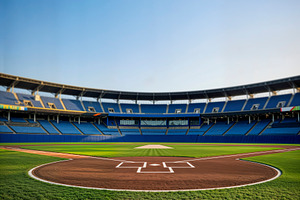Empty baseball stadium, a Photo by rarrarorro