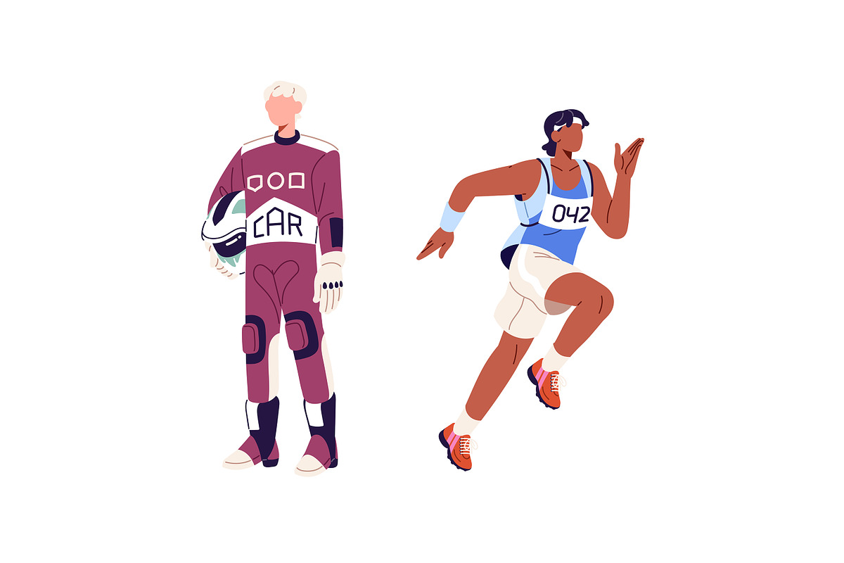 Sport athletes set, seamless pattern, a Sport Illustration by PaperTrident (Photo 7 of 12)
