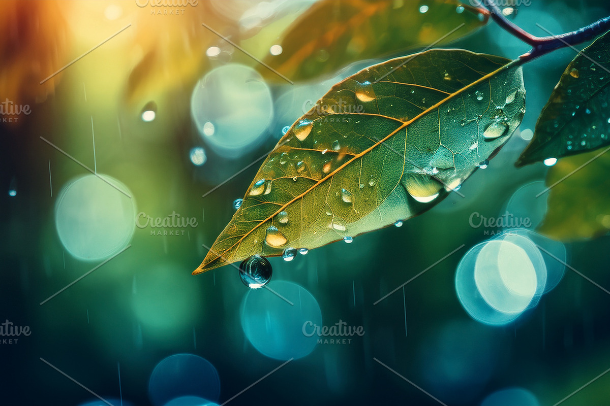 40 Rain in the forest, close up, a Background Photo by Design_Planet (Photo 6 of 14)