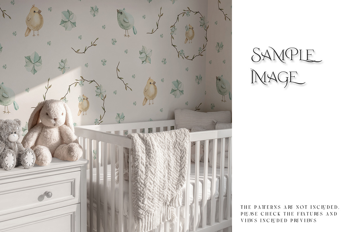 Nursery Wallpaper PNG & PSD Mockups, a Mockup by mock-ups (Photo 9 of 15)