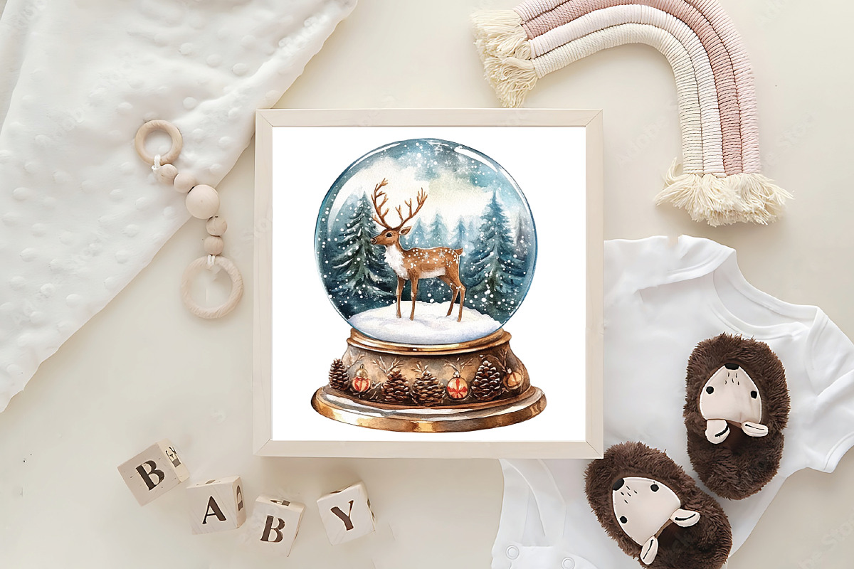 Watercolor Elegant Christmas Clipart, an Illustration by CraftArtStudio (Photo 6 of 6)