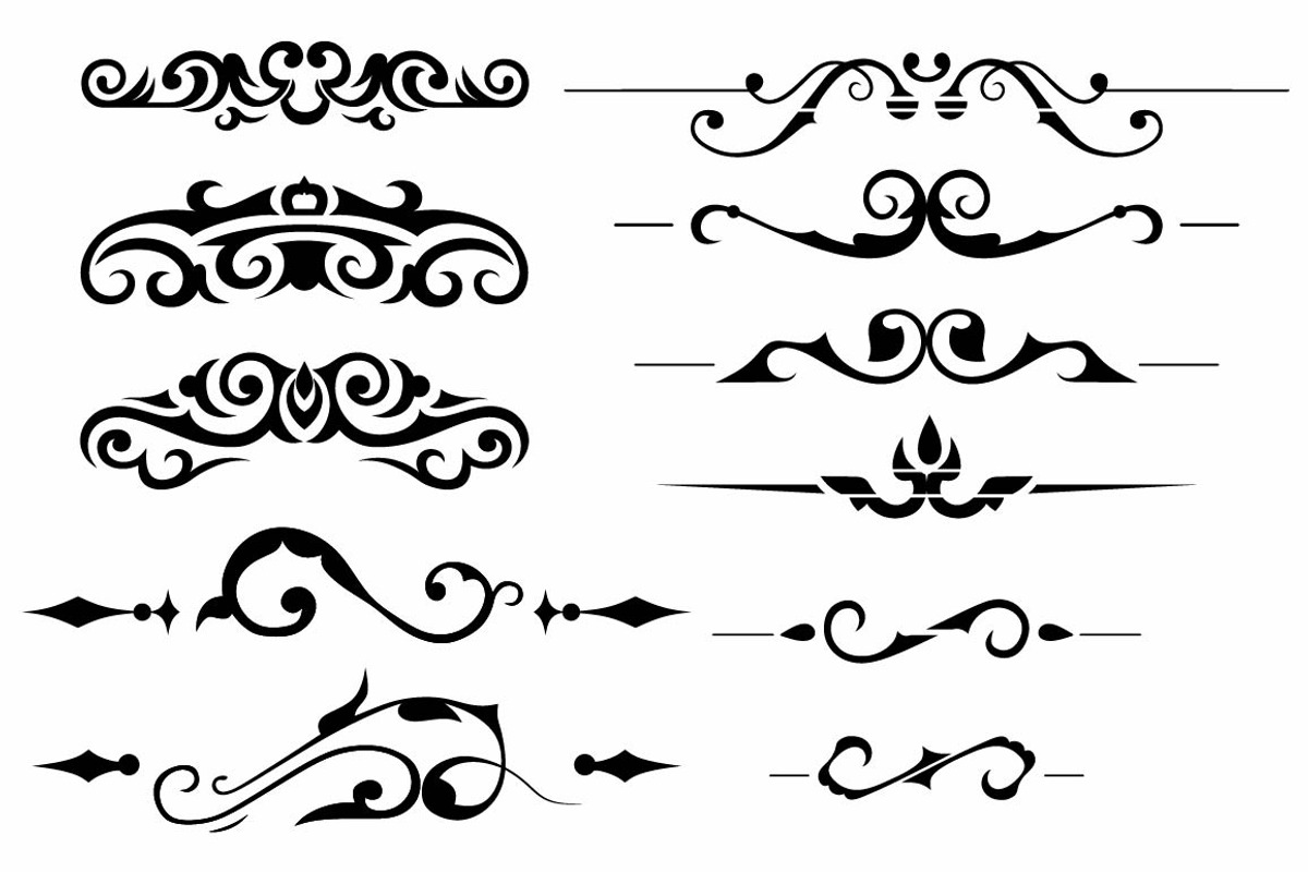 Vector set ornaments 1, a Pattern Graphic by LineworkStock
