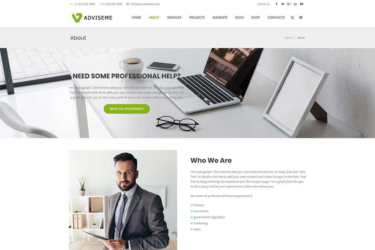 Adviseme - Business Wordpress Theme, a WordPress Template by Cherry Wordpress Theme (Photo 3 of 6)