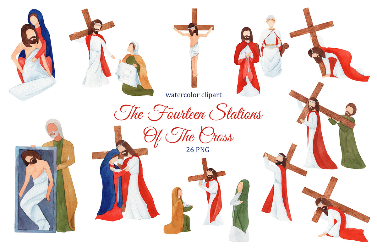 The Fourteen Stations Of The Cross, a Person Illustration by s.yanyeva (Photo 1 of 4)