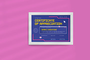 Blue Pixel Y2K Certificate, a Stationery Template by Neermana (Thumbnail 3 of 4)