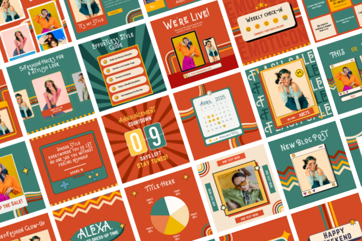 270 Retro Instagram Templates, a Templates & Theme by judayartworks (Photo 2 of 7)