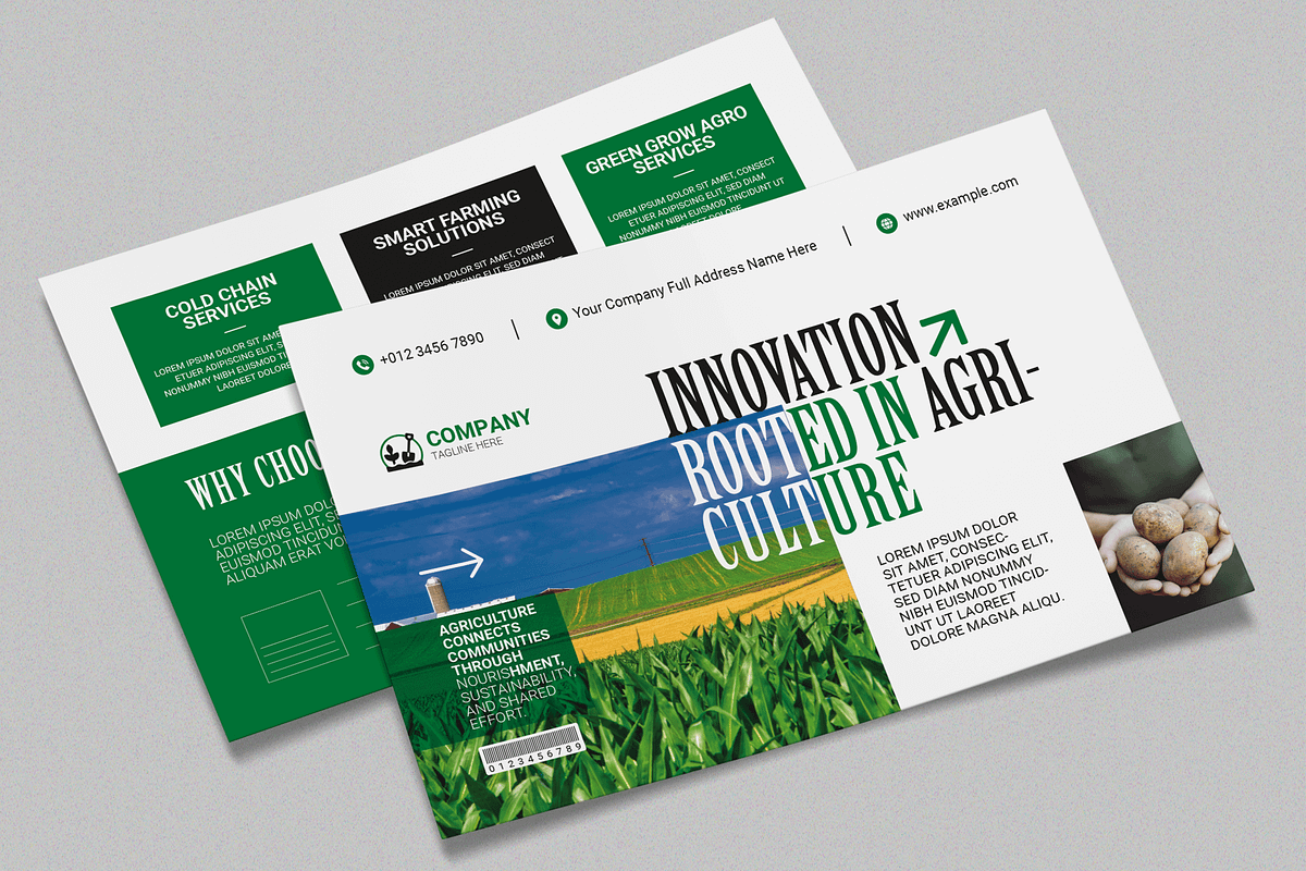 Farming Postcard Design Template, a Card Template by MightyDesign (Photo 2 of 8)