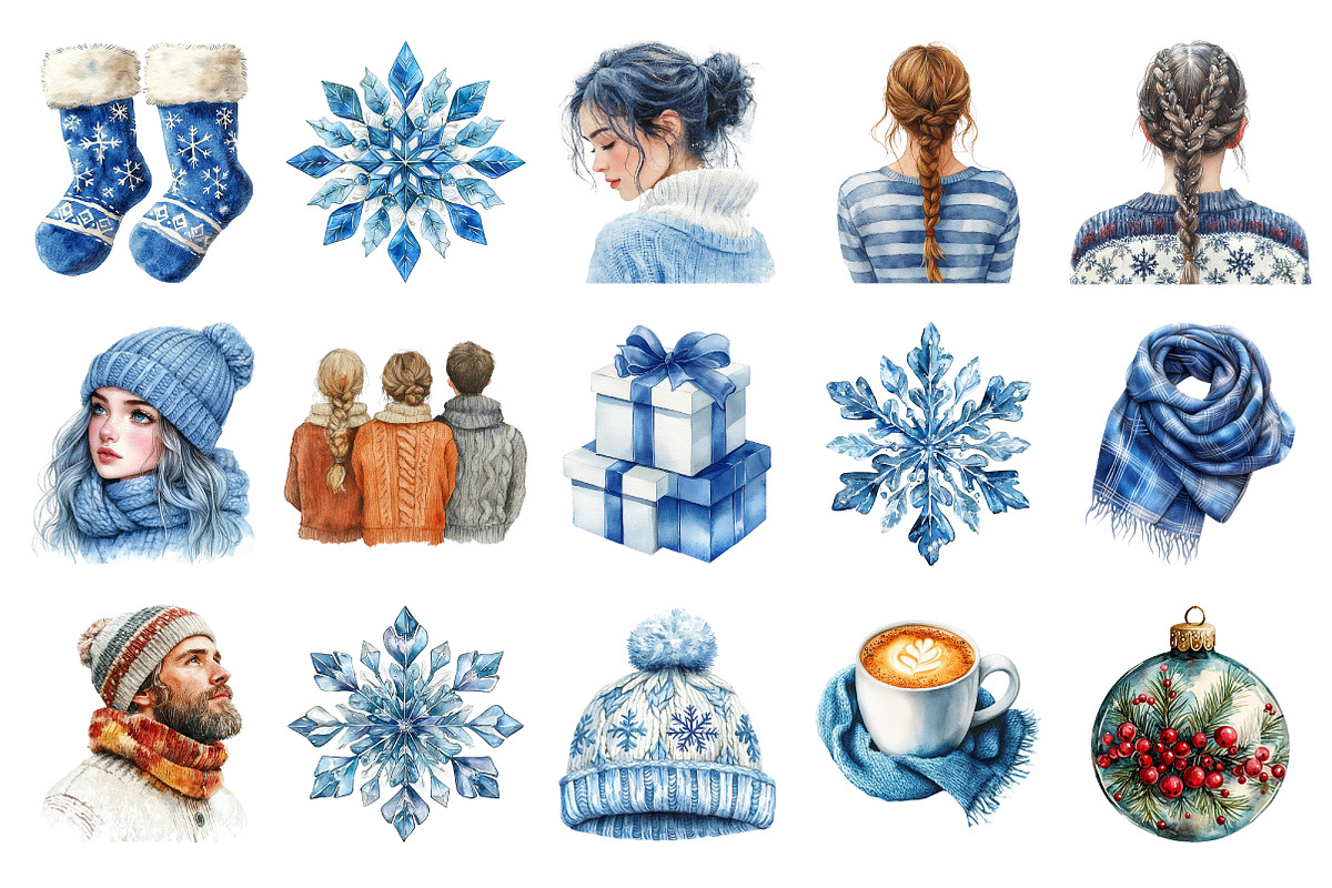 Snowflakes Winter Clipart, an Illustration by Daily.Designs (Photo 2 of 4)