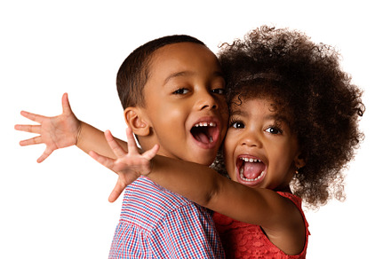 Two africanamerican siblings containing portrait, hugs, and afro