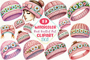 Pink Knitted Hat With Daisies Png, an Illustration by DreamCafeArt (Thumbnail 1 of 6)