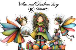Whimsical Christmas Fairy Clipart, an Illustration by Creative Art