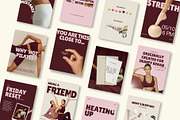 Pink & Burgundy Instagram Templates, a Social Media Template by Row Creative (Thumbnail 4 of 11)