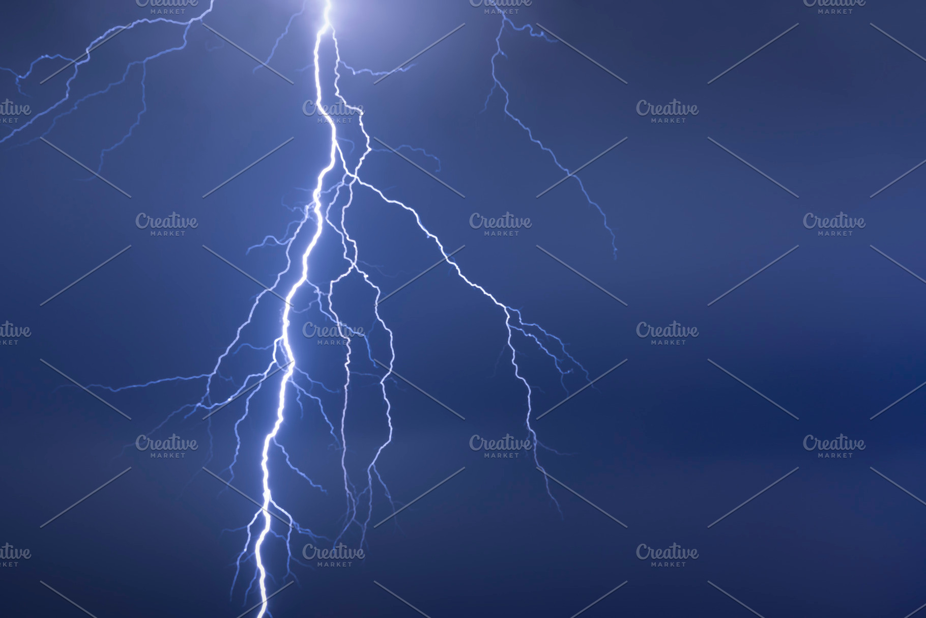 Lightning in night storm. Blue light, an Abstract Photo by Stefano Orazzini