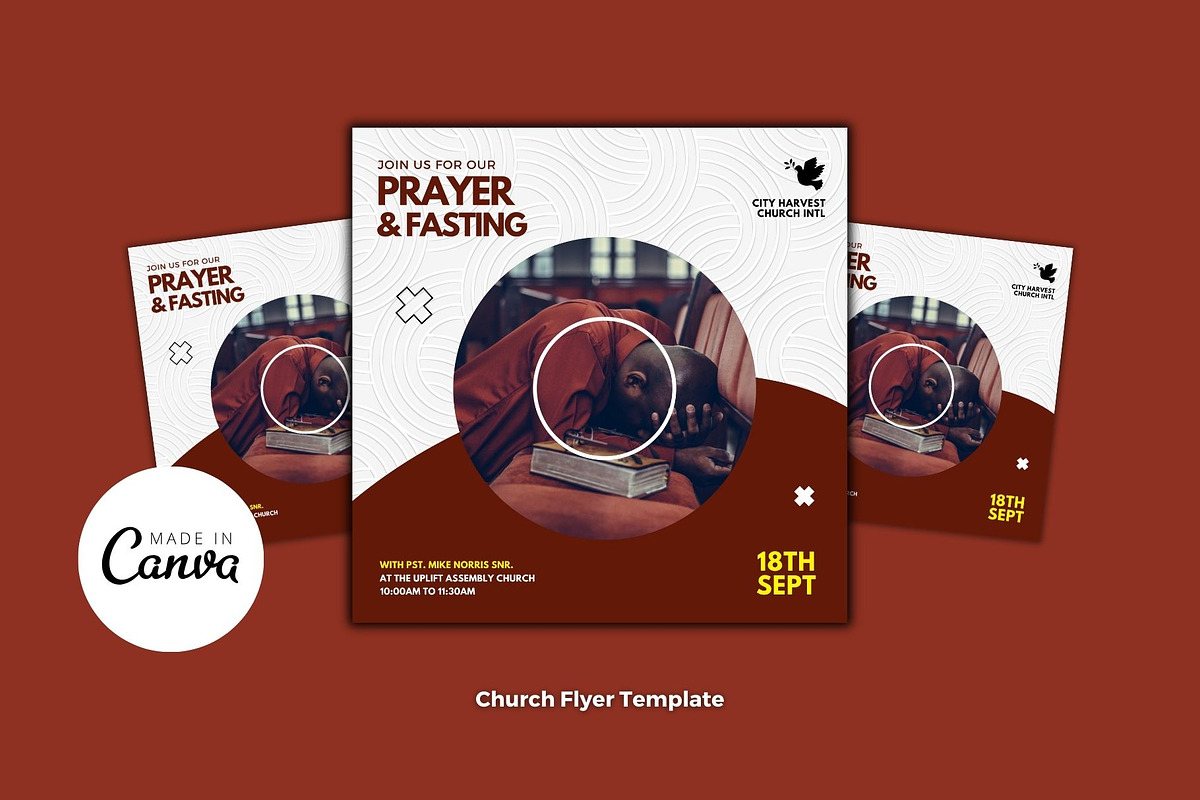 Prayer & Fasting Church Canva Flyer, a Design Template by MK Creatives (Photo 1 of 3)