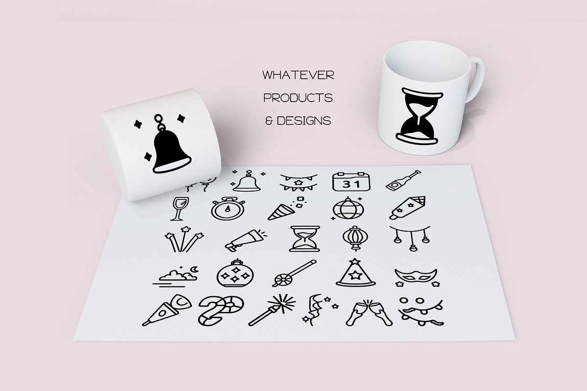 New Year Icons - Dingbat Font, a Symbol Font by WADLEN (Photo 6 of 7)