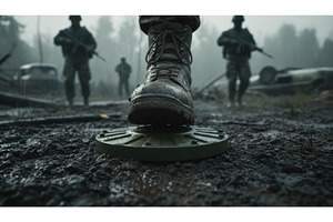 A tense military scene showing a, a Background Photo by Igor Tichonow