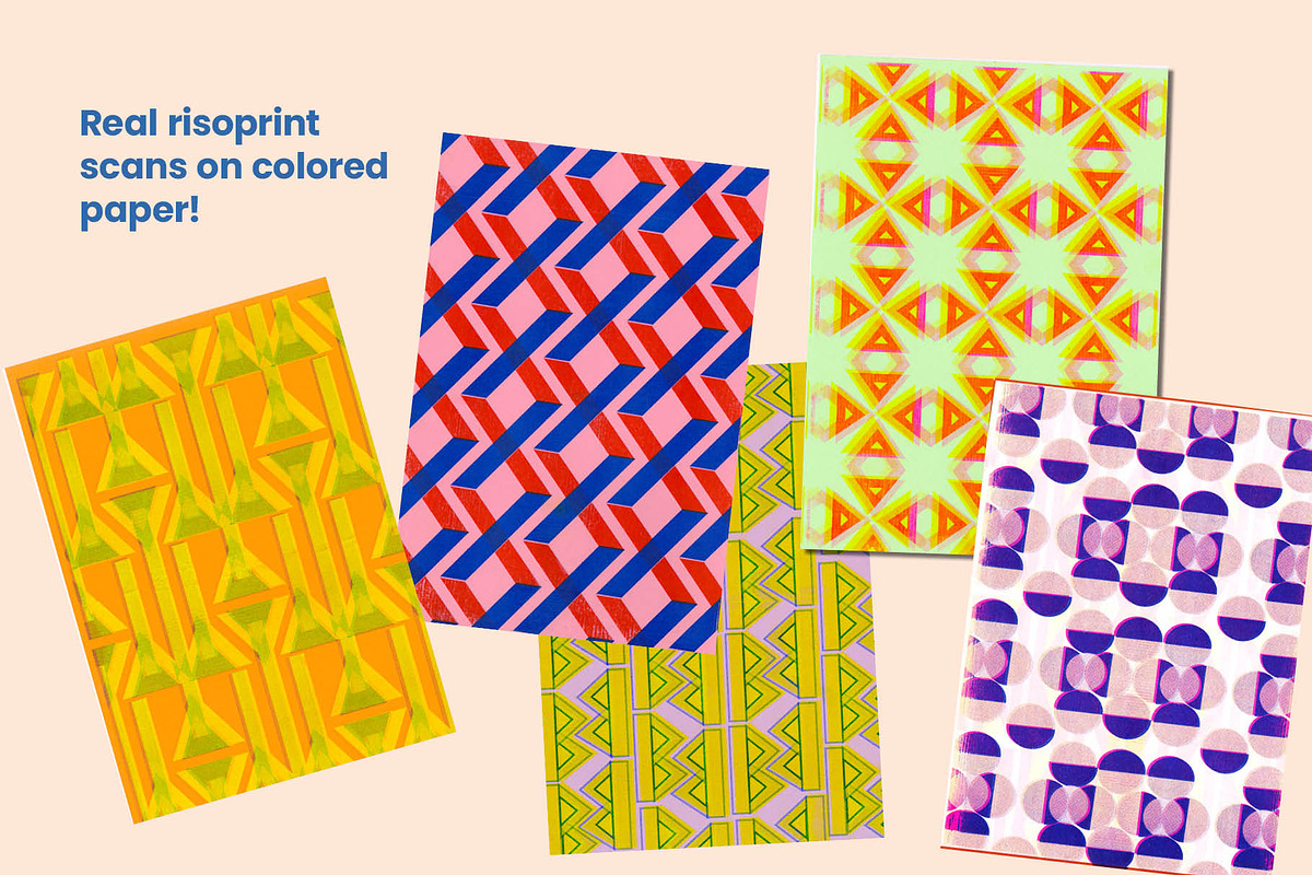 Riso Riot — Real Scans & Patterns, a Pattern Graphic by studiomisprint (Photo 3 of 8)