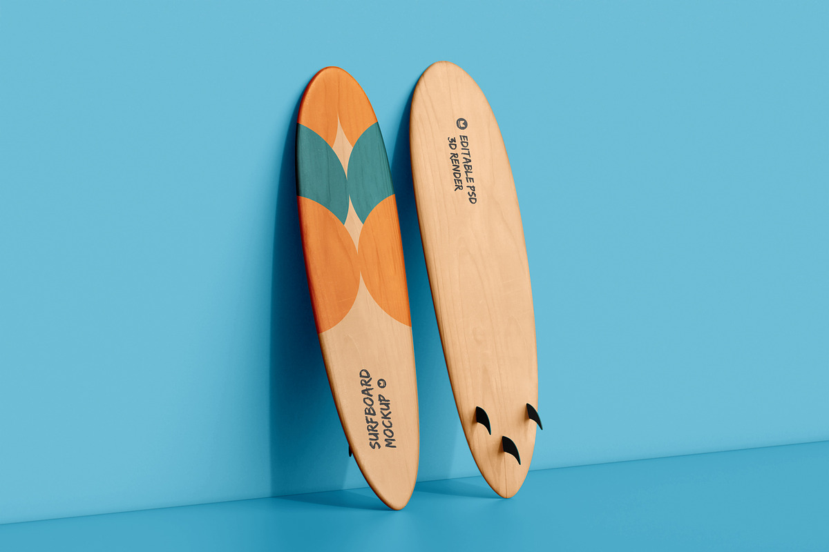 Wooden Surfboard Mockup, a Product Mockup by RamStudio2 (Photo 6 of 16)