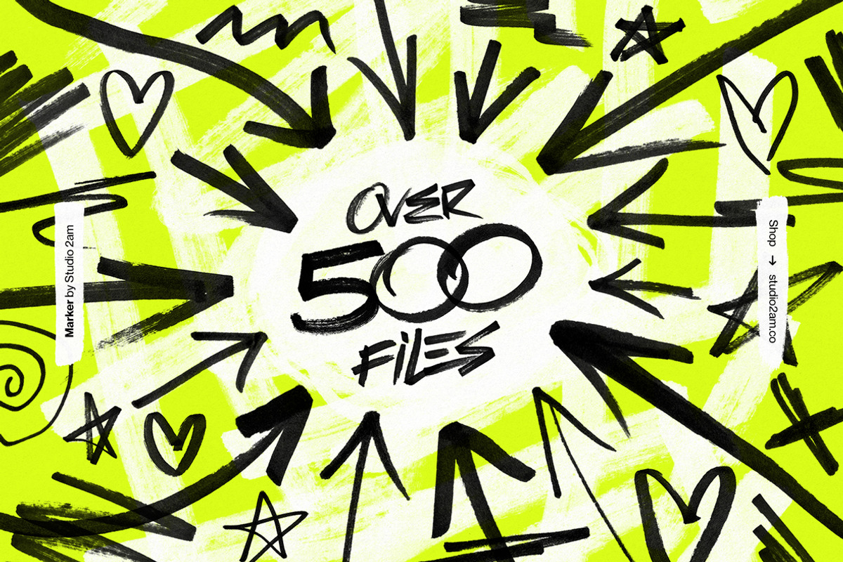 Marker – 500 Scribbles, Lines & More, a Texture Graphic by Studio 2am (Photo 2 of 11)