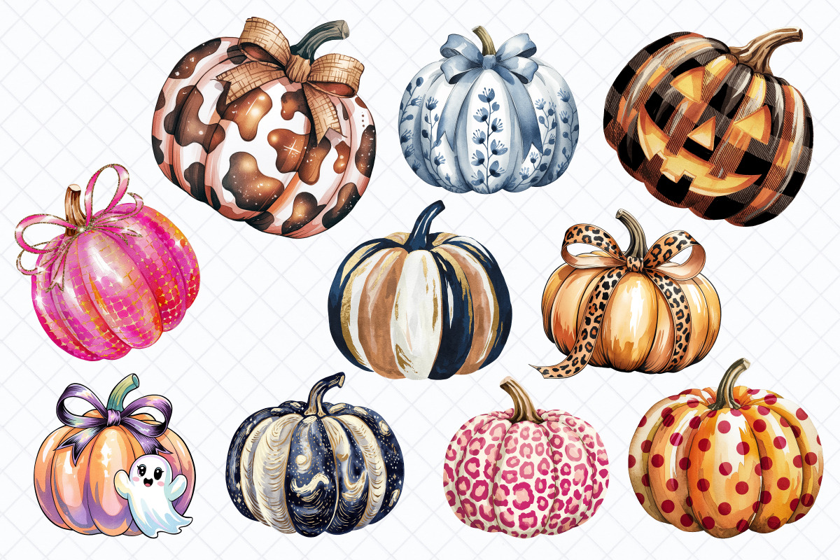 Watercolor pumpkins PNG Clipart, a Food Illustration by Whimsy Brush Studio (Photo 4 of 6)