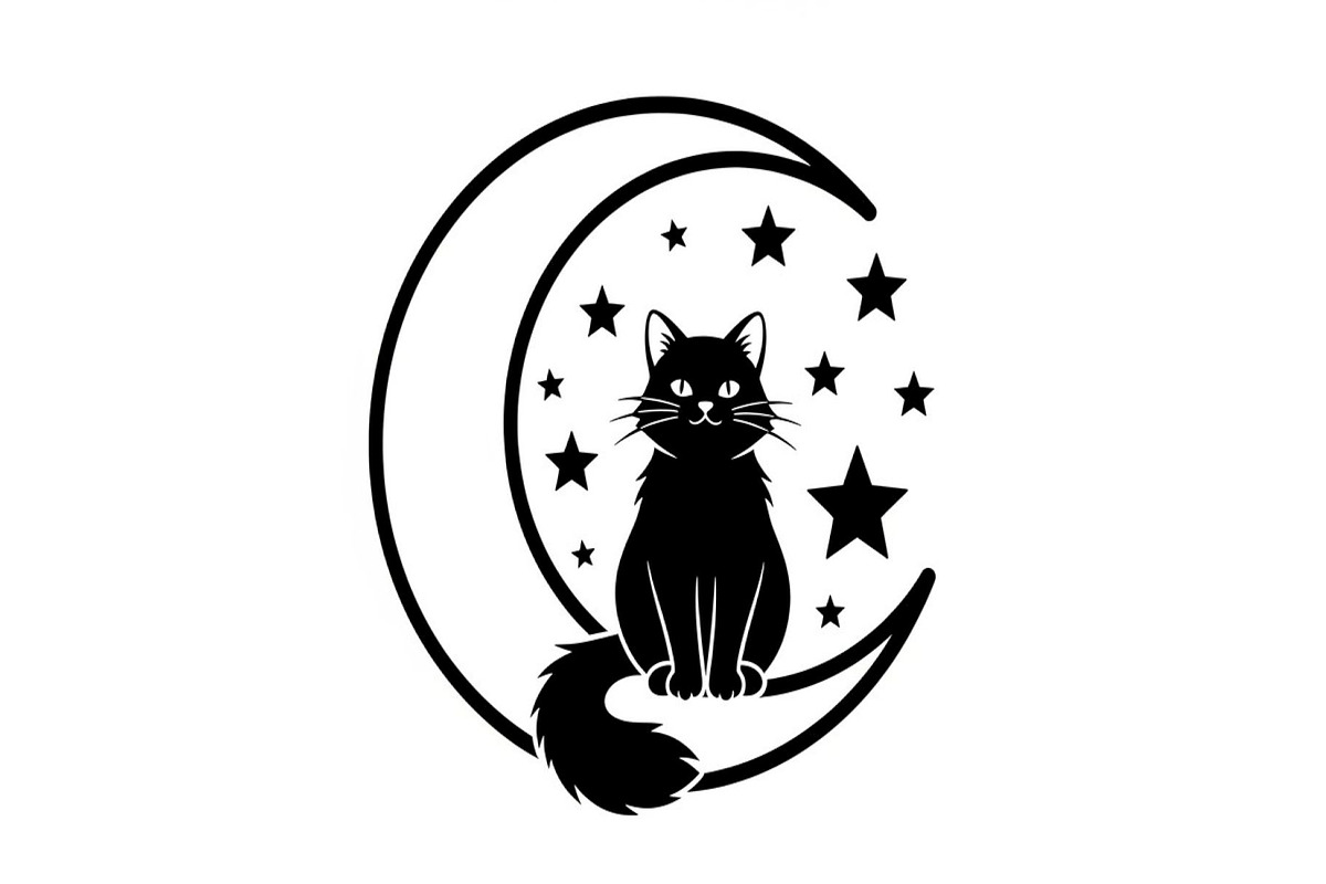 50 Cat Moon Silhouette Vector Bundle, an Illustration by jahid234 (Photo 8 of 51)
