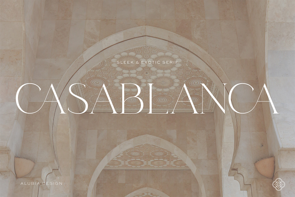 Casablanca - Sleek & Exotic Serif, a Serif Font by Alubia design (Photo 1 of 11)