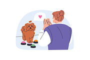Pet owners with cute cats, dogs set, an Animal Illustration by PaperTrident (Thumbnail 3 of 9)