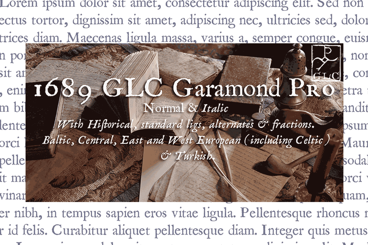 1689 GLC Garamond Pro Set, a Serif Font by GLC Foundry (Photo 1 of 3)