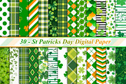 St Patricks Day Digital Paper, a Background Graphic by Digital Studio (Thumbnail 1 of 5)