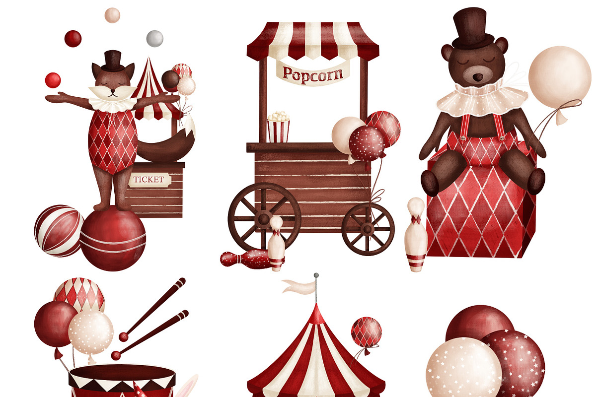 Circus- baby graphic collection, an Animal Illustration by Linerisyart (Photo 12 of 14)