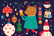 Funny CHRISTMAS collection, an Animal Illustration by MoleskoStudio (Thumbnail 2 of 10)