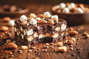 Decadent rocky road chocolate bar, a Photo by rarrarorro