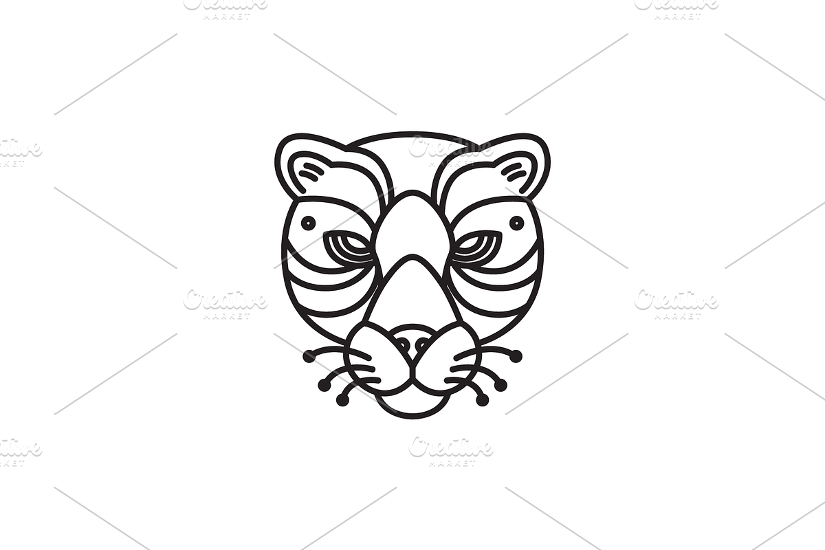 cool leopard head hipster art logo, a Branding & Logo Template by devastd