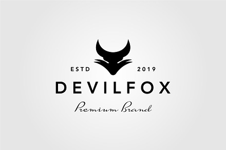 devil fox logo vintage retro vector, a Branding & Logo Template by lawoel